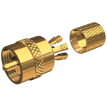 SHAKESPEARE PL-259 Connector for RG-8X or RG-58/AU Coax-Gold Plated PL-259-CP-G